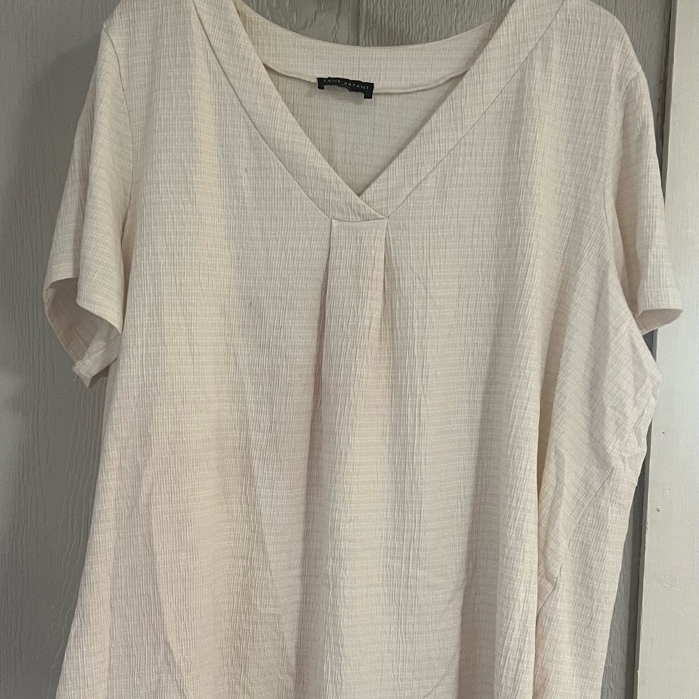 Women's Cream V-Neck Top